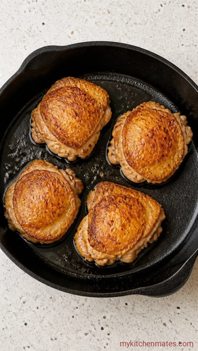One-Pan Creamy Lemon Chicken Thighs with Orzo Step 1: Sear the Chicken Thighs