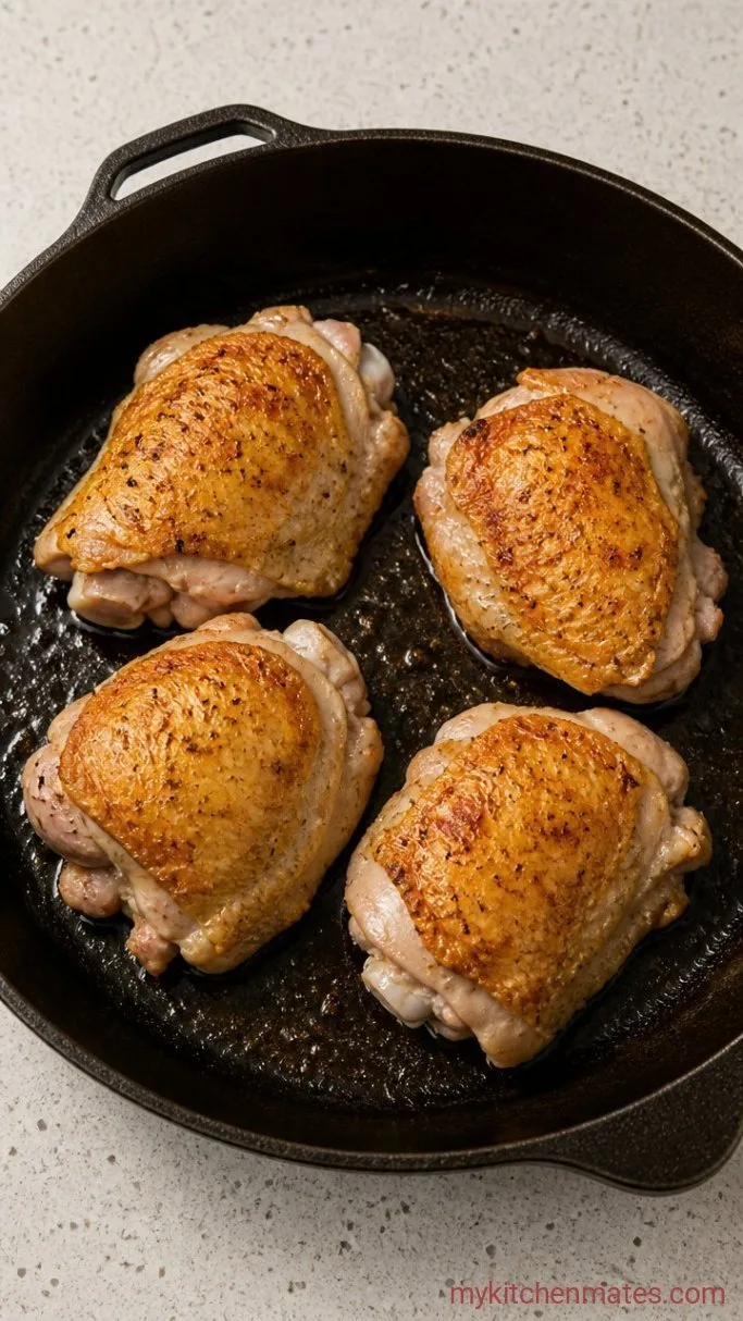 Step 1: Sear the Chicken Thighs