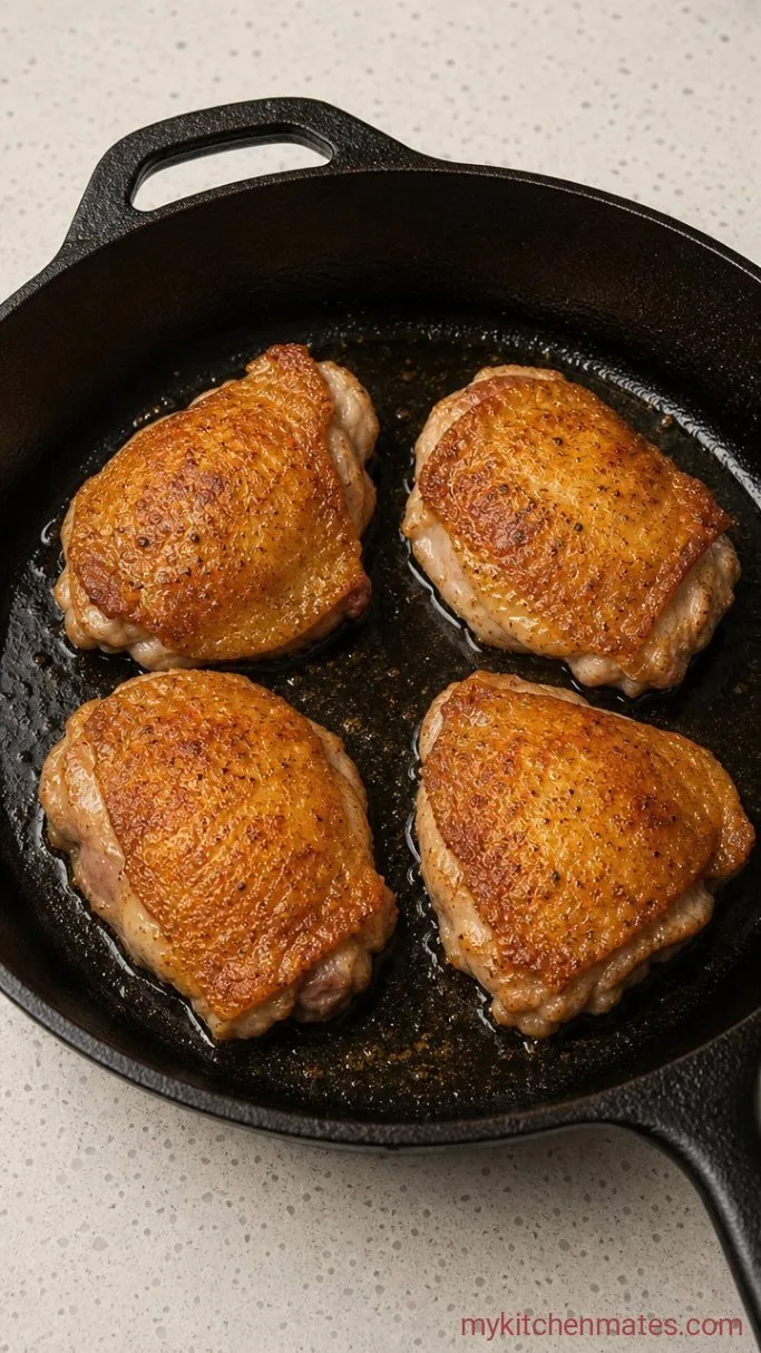 Step 1: Sear the Chicken Thighs