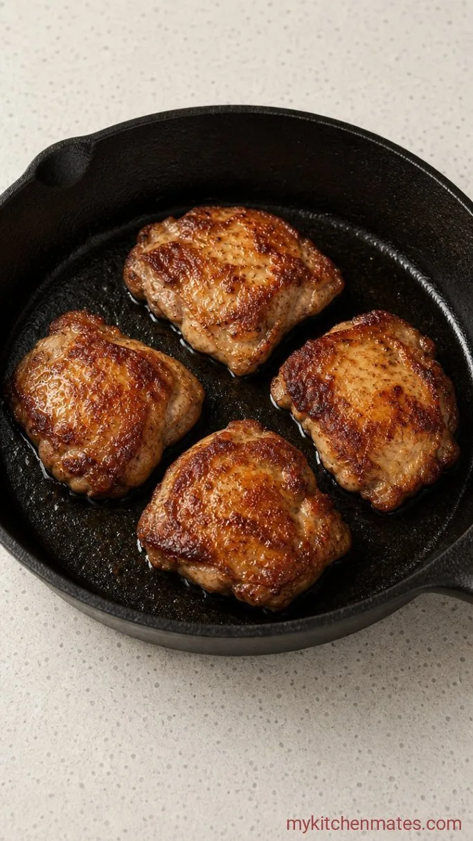 Step 1: Sear the Chicken Thighs