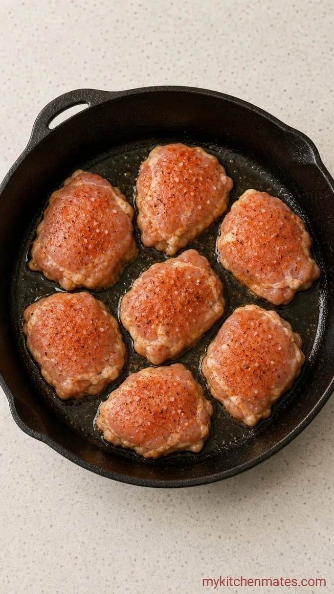 One-Pan Creamy Chicken and Rice Casserole Step 1: Sear the Chicken