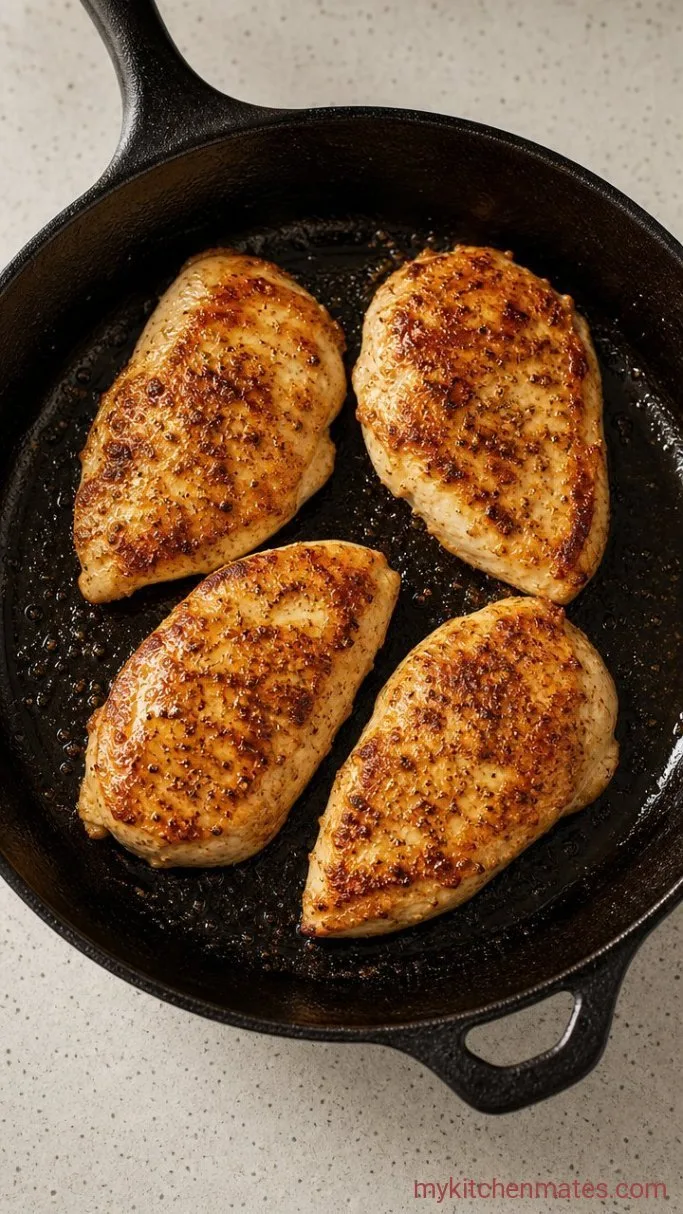 Juicy Buffalo Chicken Breasts (Stovetop to Oven) Step 1: Sear the Chicken
