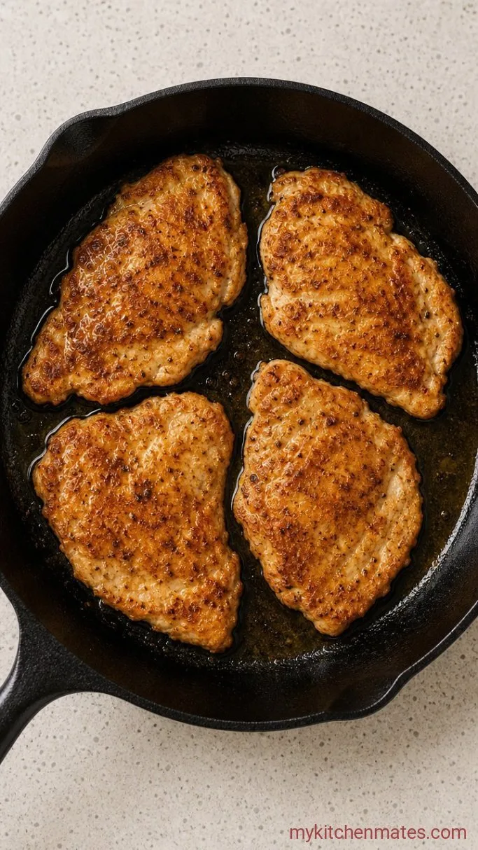 Creamy Chicken Breast and Mushroom Skillet Step 1: Sear the Chicken