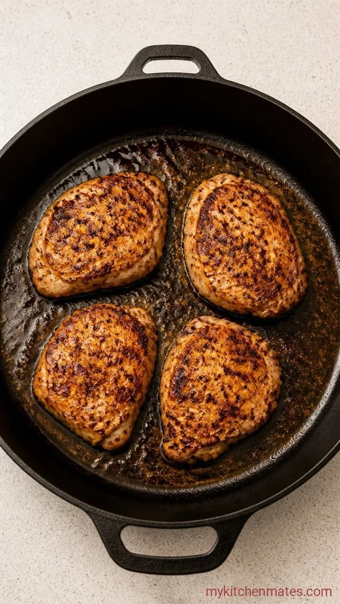 One-Pan Creamy Chicken Thighs with Mushrooms Step 1: Sear the Chicken