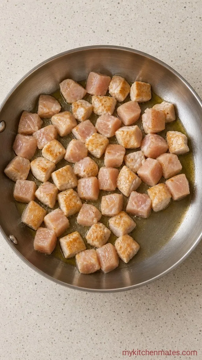 One-Pan Creamy Ricotta Chicken Pasta Step 1: Sear the Chicken