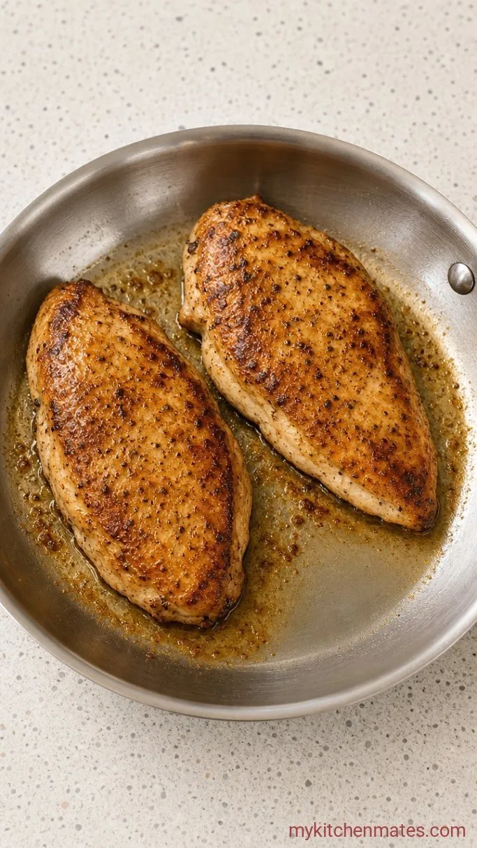 30-Minute Creamy Chicken Mushroom Pasta Step 1: Sear the Chicken