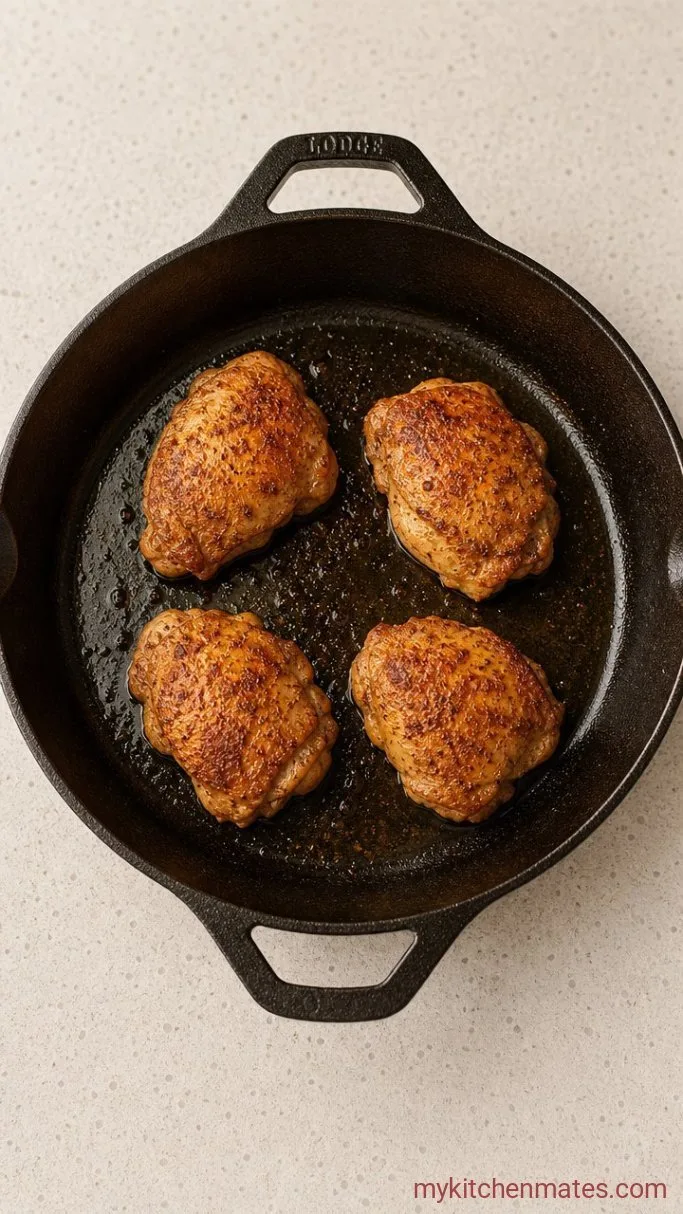 One-Pan Cheesy Chicken and Rice Bake Step 1: Sear the Chicken
