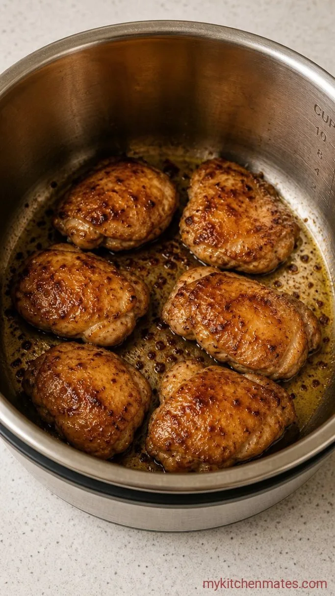 Creamy Instant Pot Chicken and Rice Step 1: Sear the Chicken