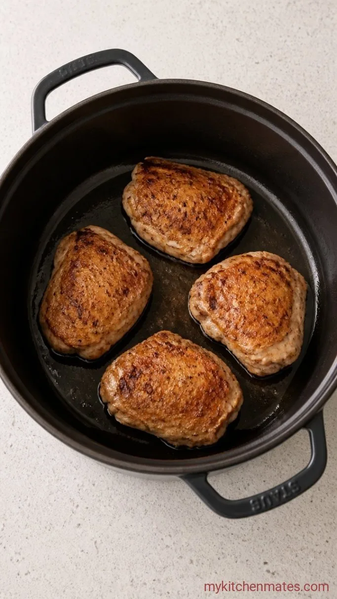One-Pot Chicken Chili Verde Step 1: Sear the Chicken