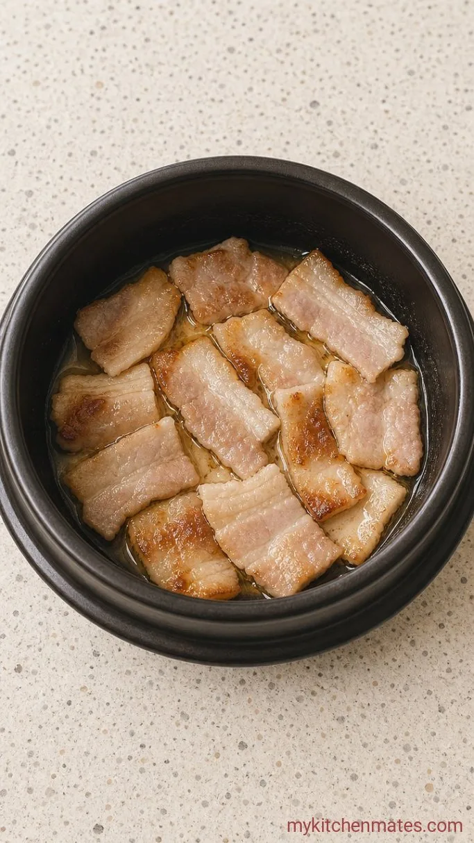 Step 1: Sear the Pork Belly