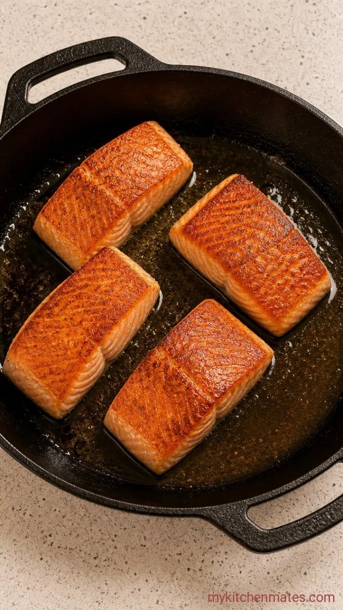 Creamy Salmon Pasta with Lemon and Capers Step 1: Sear the Salmon