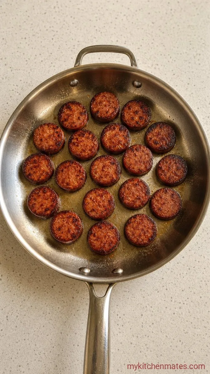 Quick Smoked Turkey Sausage and Pepper Skillet Step 1: Sear the Sausage