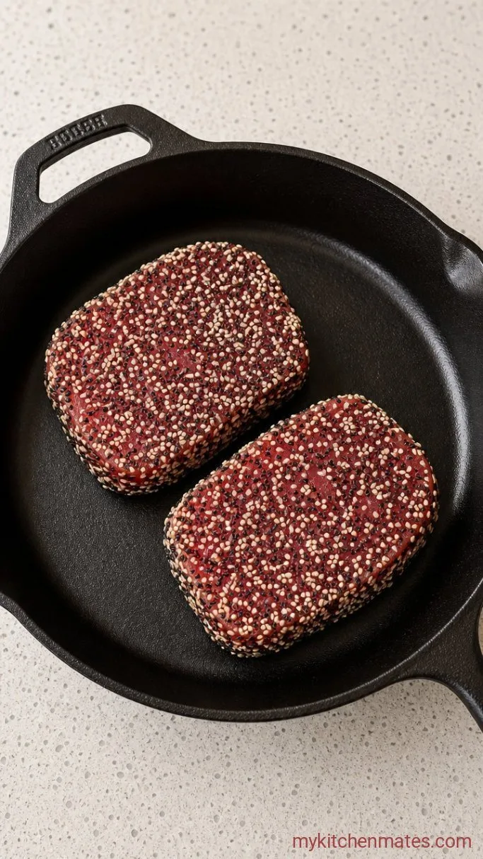 Step 1: Season and Coat the Tuna