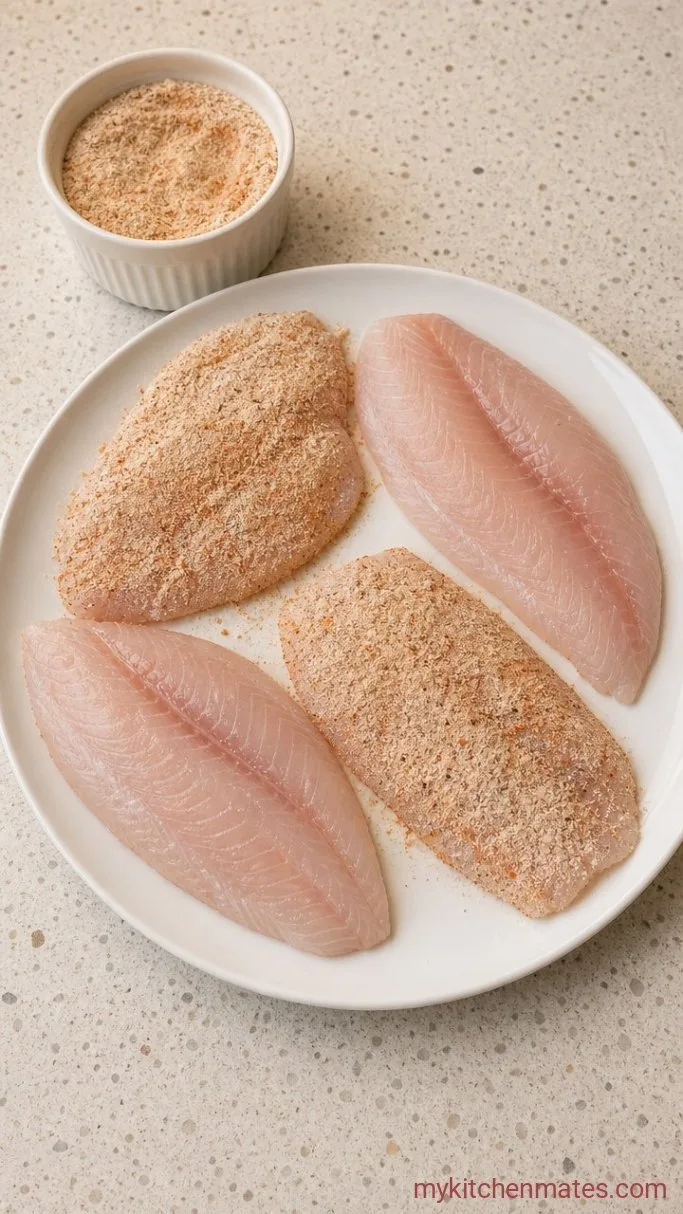 Step 1: Season and Dredge the Fish