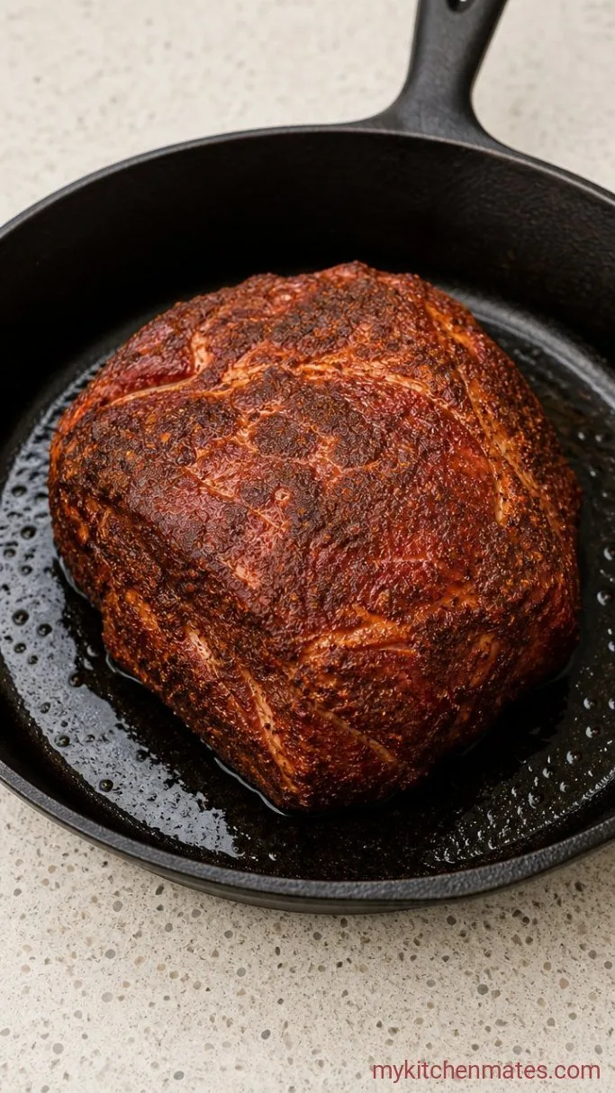 Slow Cooker Shredded Beef Nachos Step 1: Season and Sear the Beef