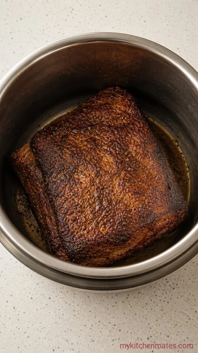 Tender Instant Pot Beef Brisket in 90 Minutes Step 1: Season and Sear the Brisket