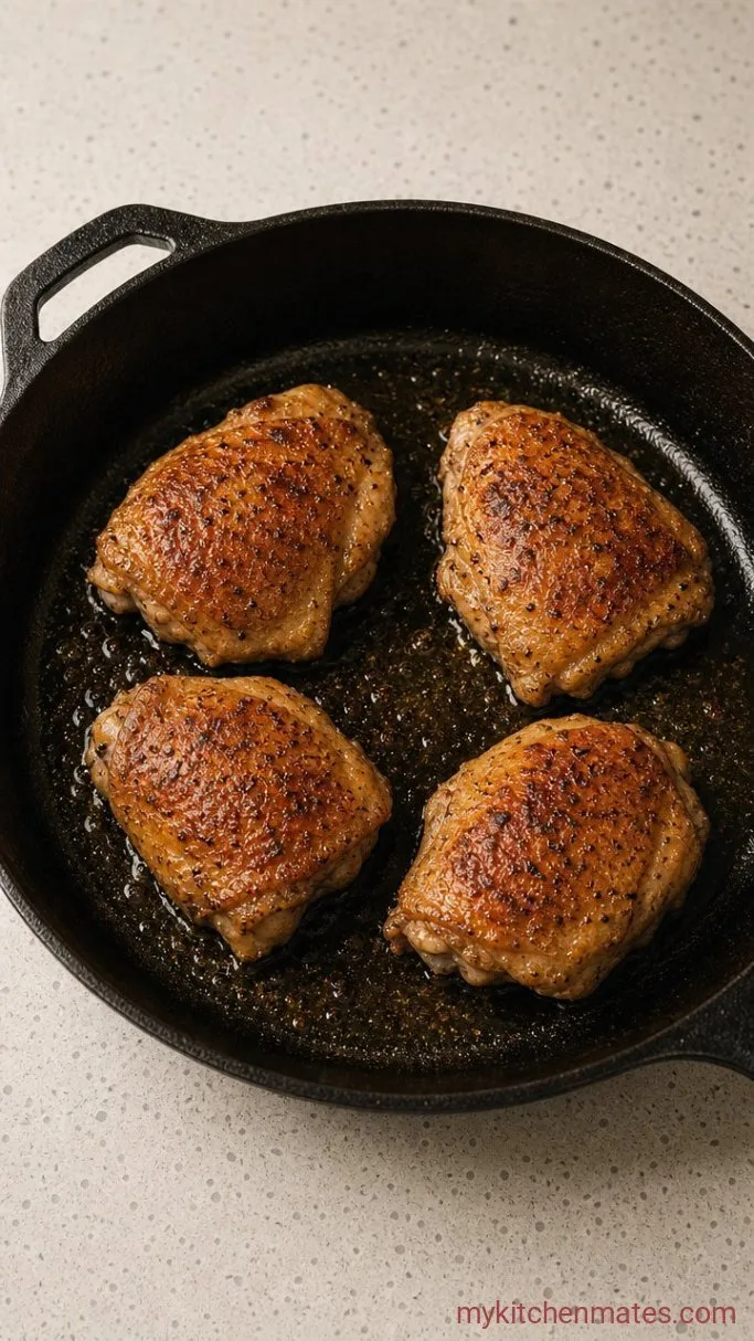 One-Pan Baked Chicken and Gravy Step 1: Season and Sear the Chicken