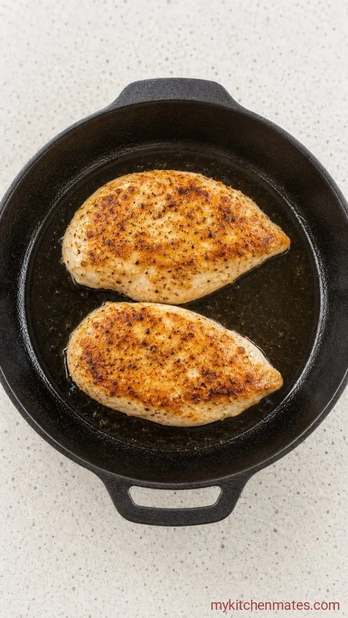 Chicken Cobb Salad with Crisp Bacon and Blue Cheese Step 1: Season and Sear the Chicken
