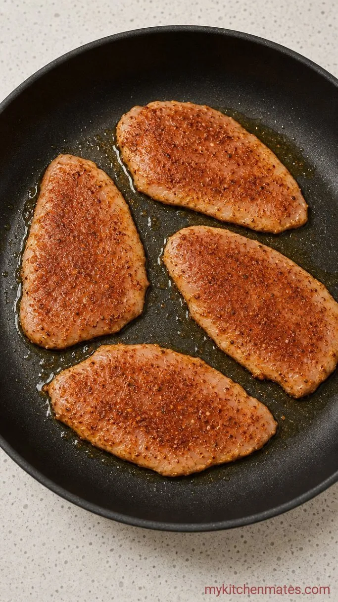 High Protein Chicken Burrito (40g of Protein) Step 1: Season and Sear the Chicken