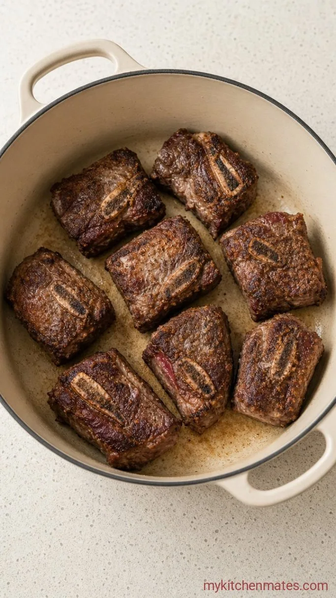 Braised Bone-In Beef Short Ribs Step 1: Season and Sear the Short Ribs