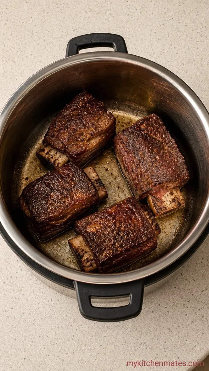 Instant Pot Beef Short Ribs (Tender in Under an Hour) Step 1: Season and Sear the Short Ribs