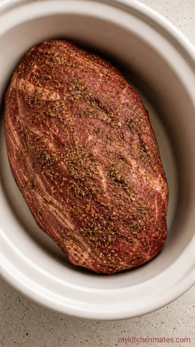 Tender Slow Cooker Shredded Beef Tacos (With Just 10 Minutes of Prep) Step 1: Season the Beef