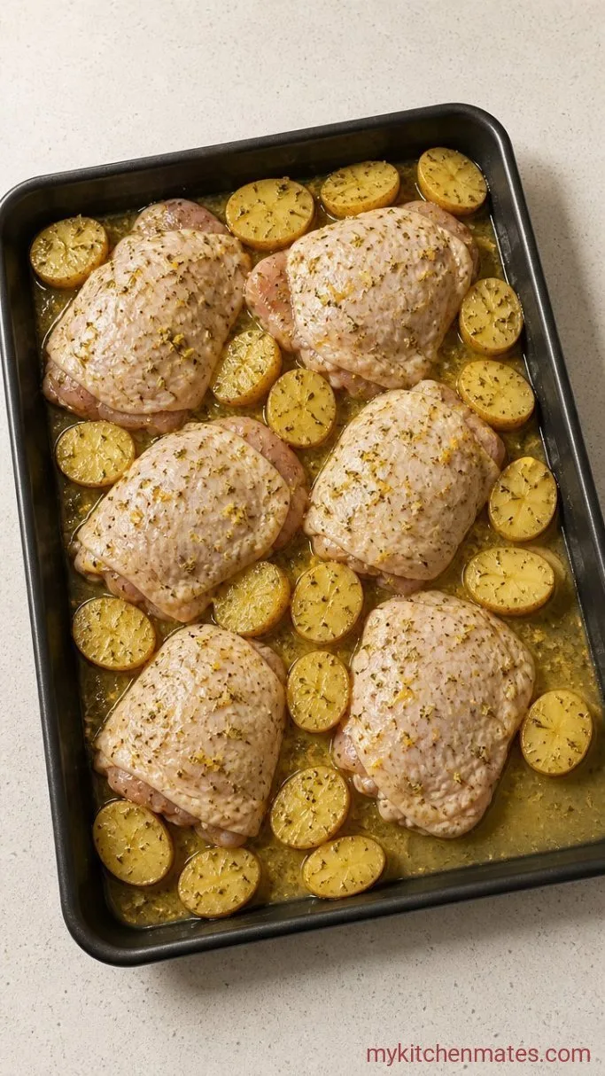 Step 1: Season the Chicken and Potatoes