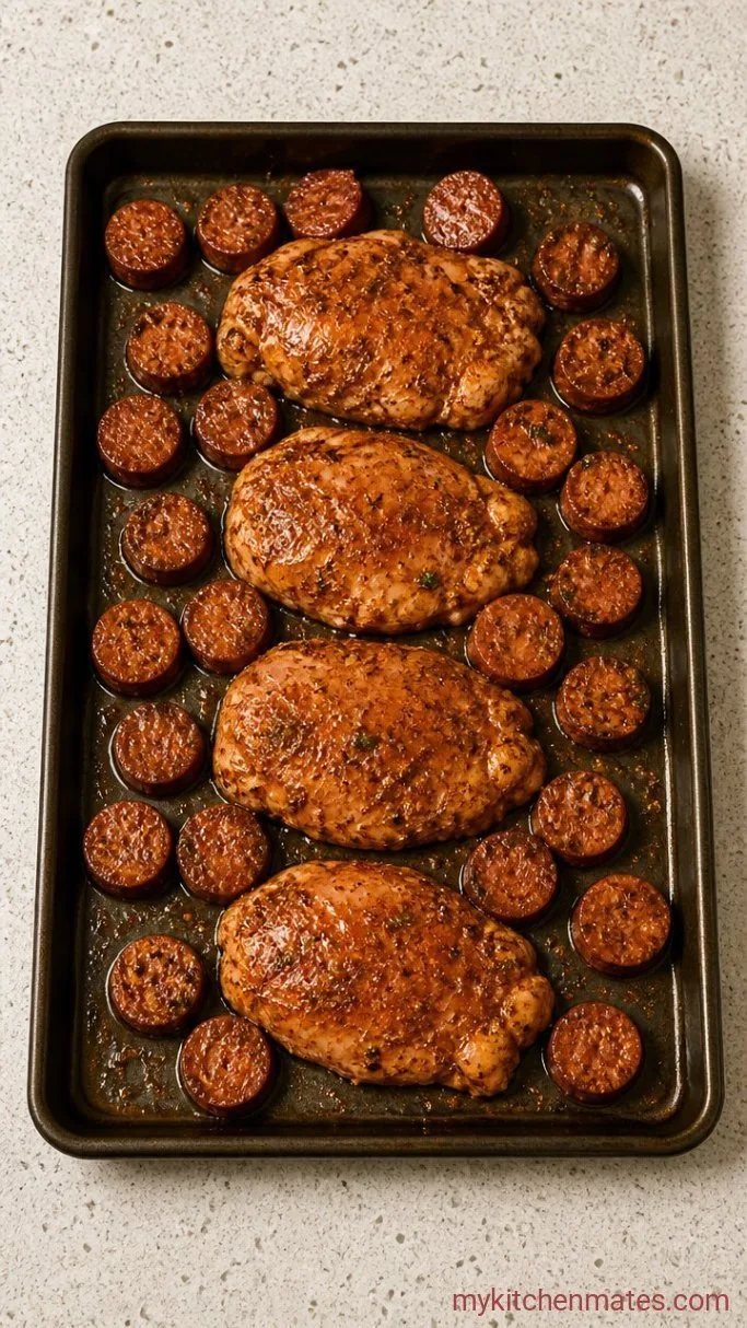 Step 1: Season the Chicken and Sausage