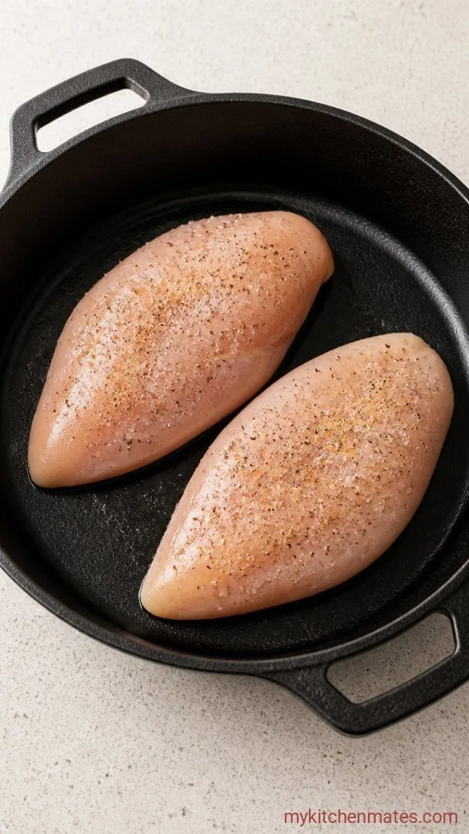 Juicy Cast Iron Chicken Breast in 15 Minutes Step 1: Season the Chicken