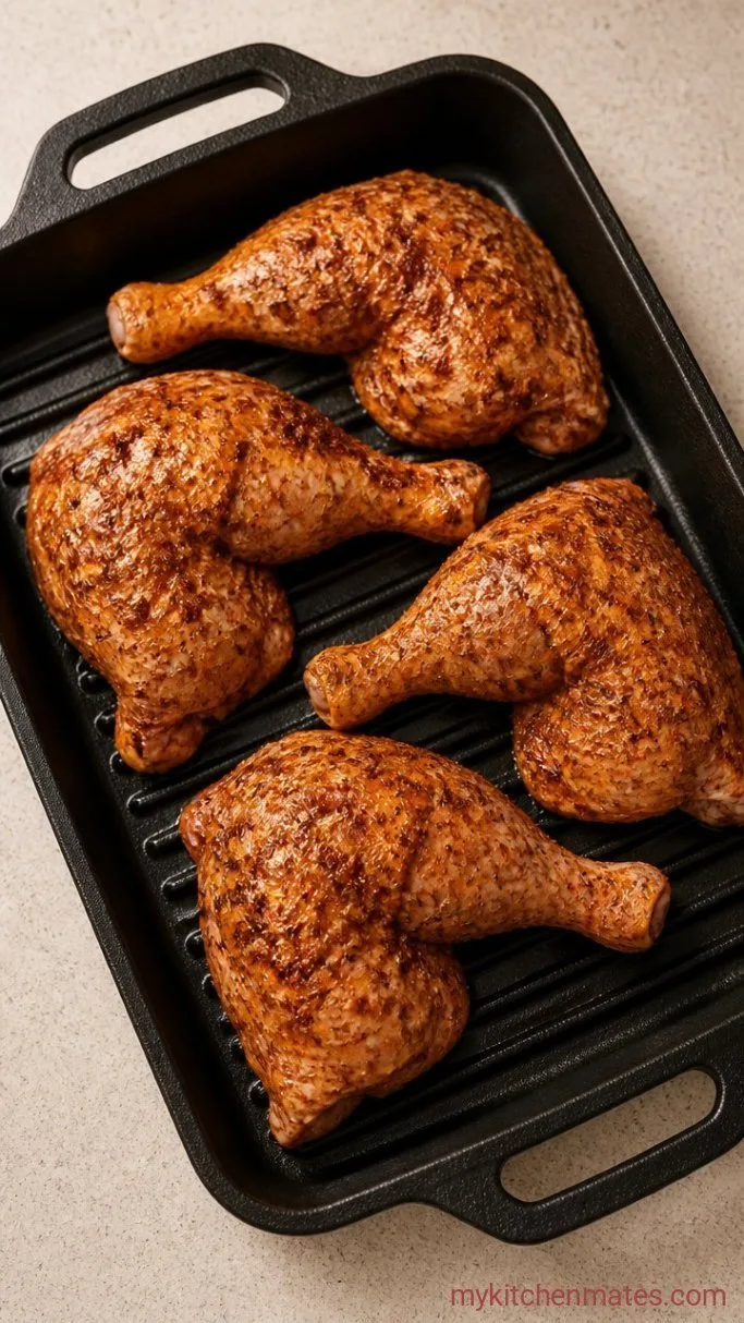 Juicy Grilled Chicken Quarters with Crispy Skin Step 1: Season the Chicken