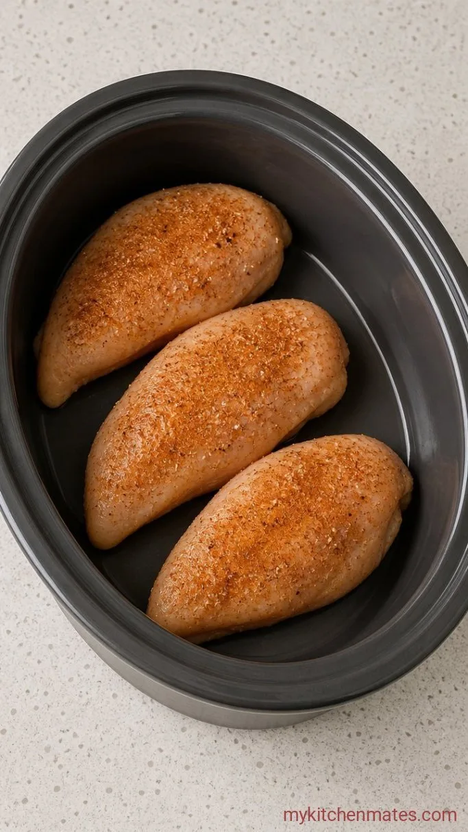 Juicy Crockpot Shredded Chicken Tacos Step 1: Season the Chicken