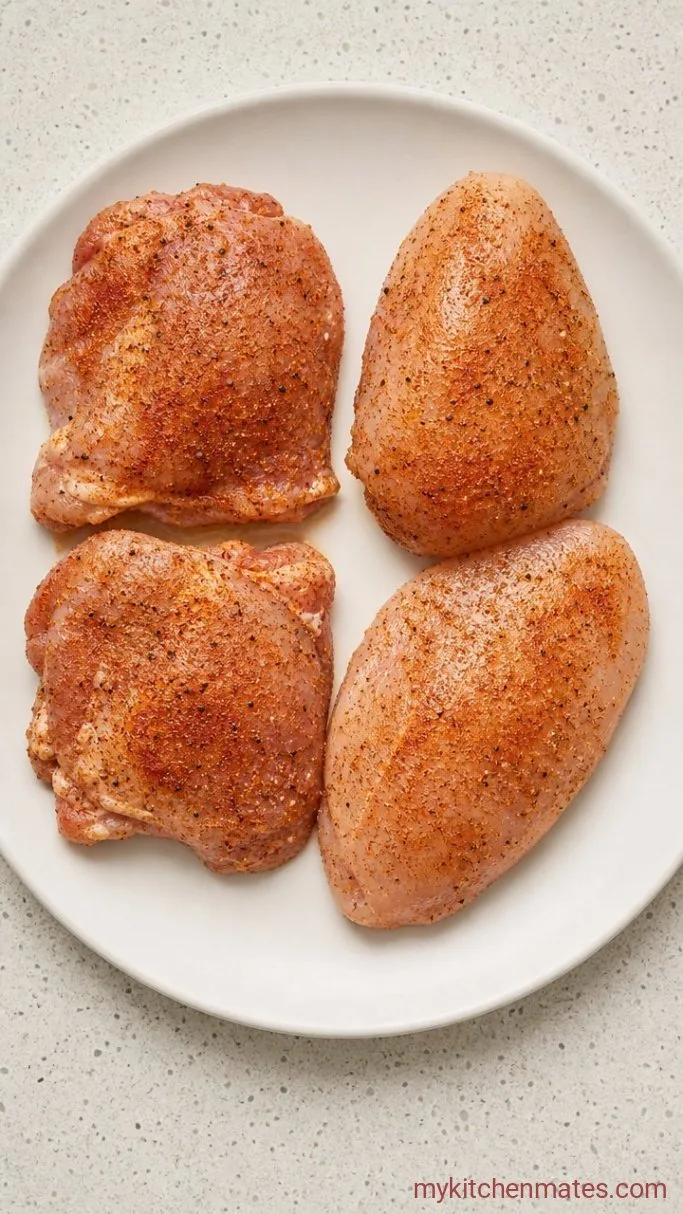 25-Minute Instant Pot BBQ Shredded Chicken Step 1: Season the Chicken