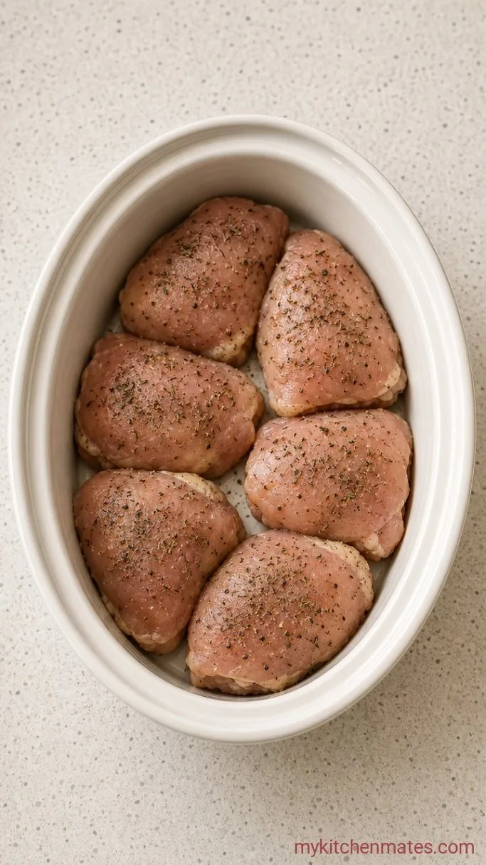 Crockpot Chicken and Stuffing Step 1: Season the Chicken