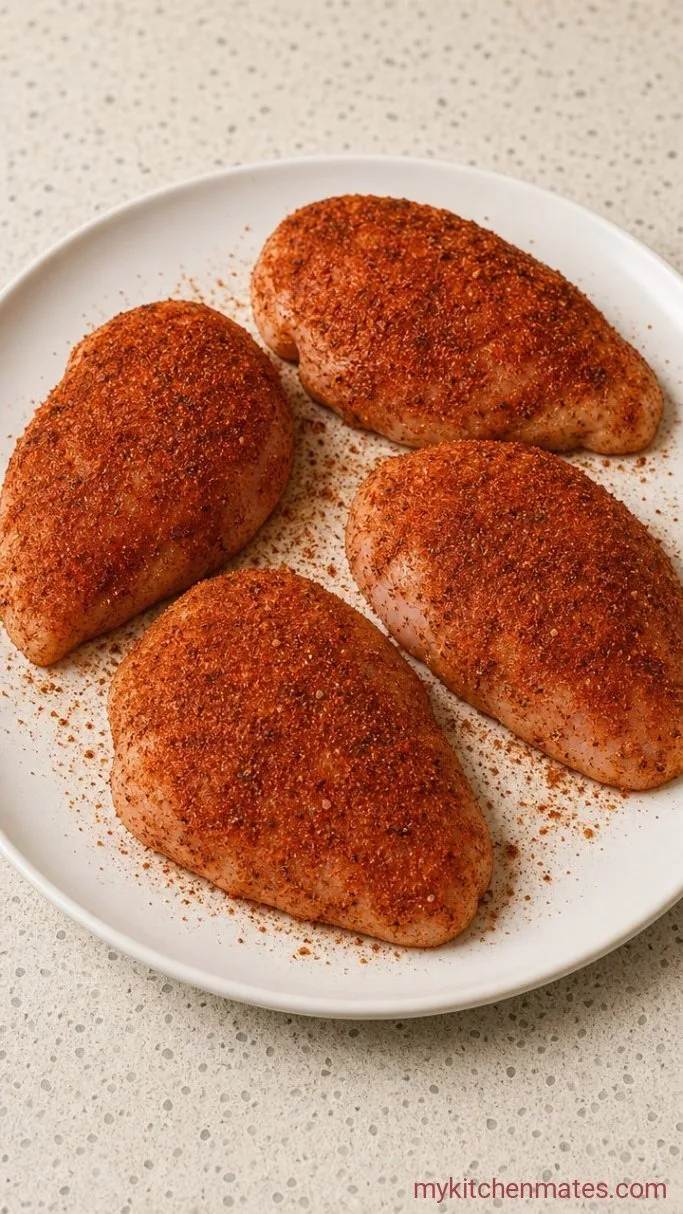 5-Ingredient Crockpot Pulled Chicken Step 1: Season the Chicken