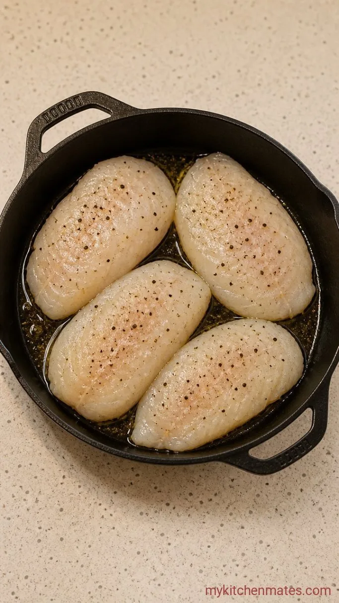 15-Minute Grilled Cod Fillets with Garlic Butter Step 1: Season the Cod