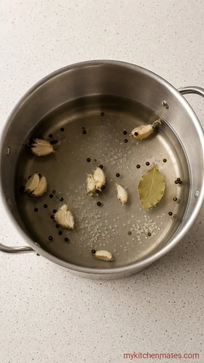 Juicy Boiled Chicken Breast (Ready in Under 20 Minutes) Step 1: Season the Water