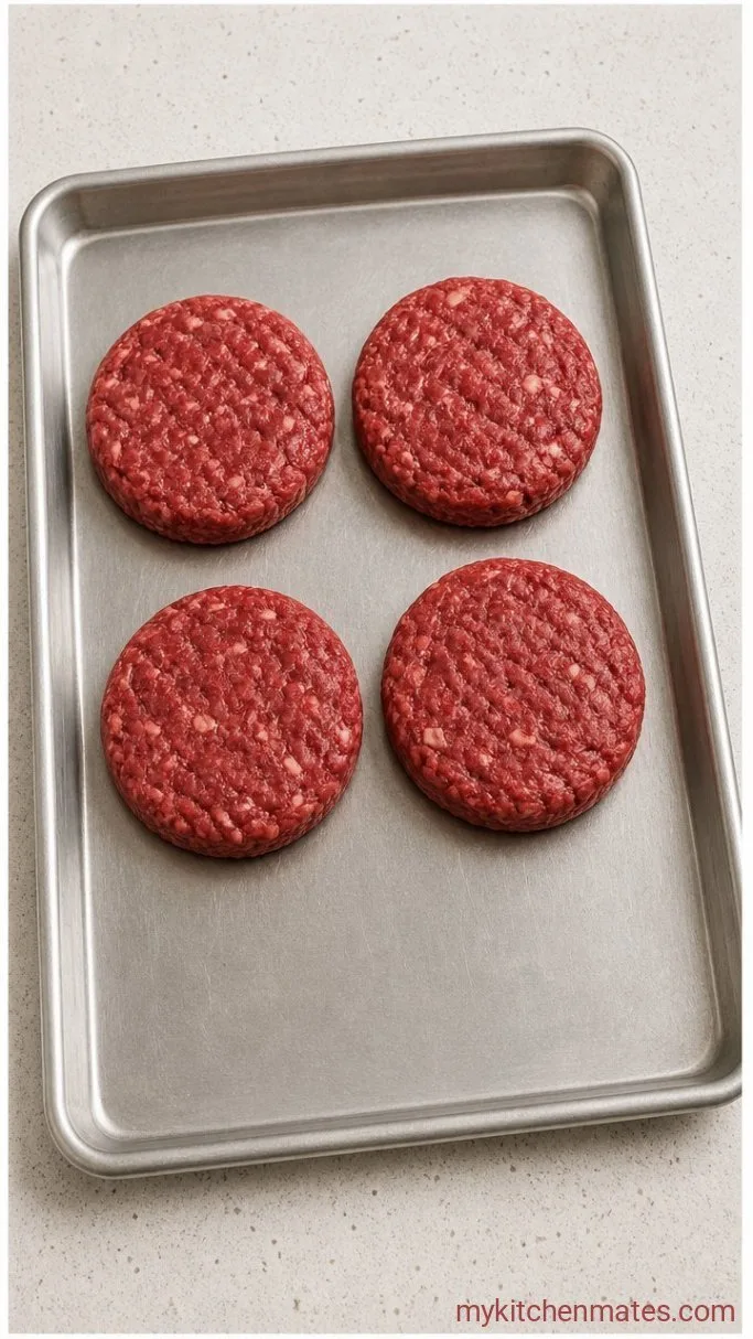 Sheet Pan Burgers (Crispy, Juicy, No Grill Needed) Step 1: Shape the Patties