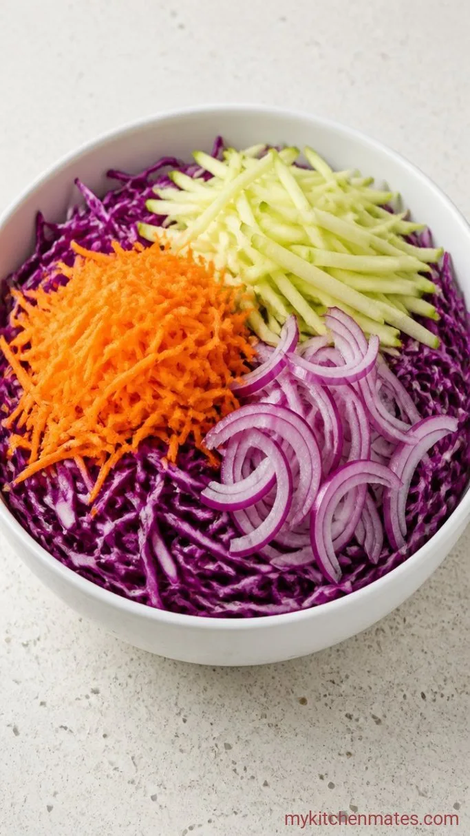 Step 1: Shred and Slice the Vegetables