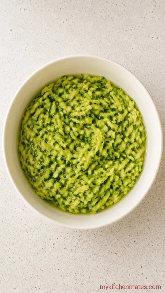 Soft Zucchini Muffin Recipe with Cinnamon and Walnuts Step 1: Shred and Squeeze the Zucchini