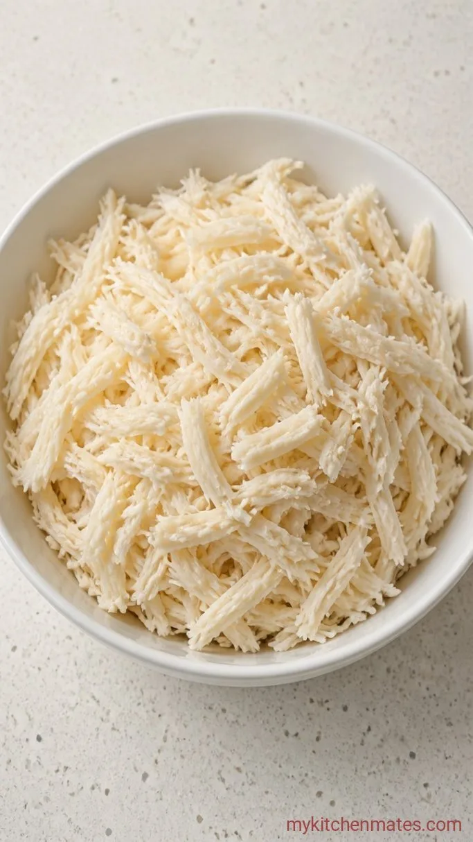 Step 1: Shred the Hearts of Palm