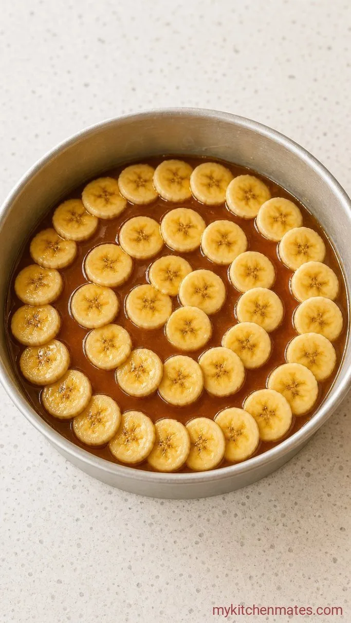 Step 1: Simmer the Caramel and Arrange the Bananas