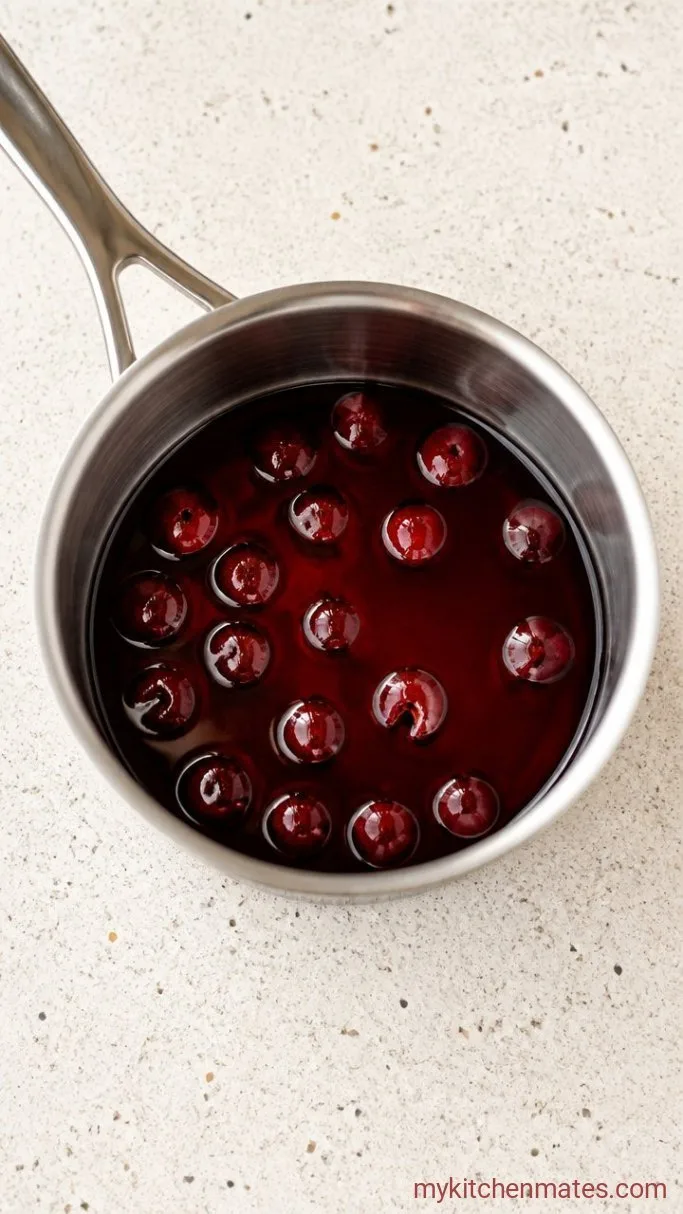 Step 1: Simmer the Cherry Syrup