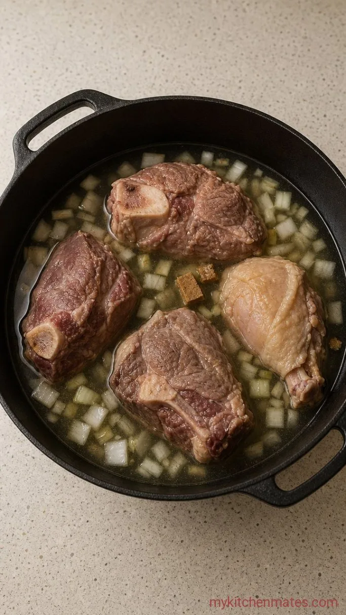 Step 1: Simmer the Meats