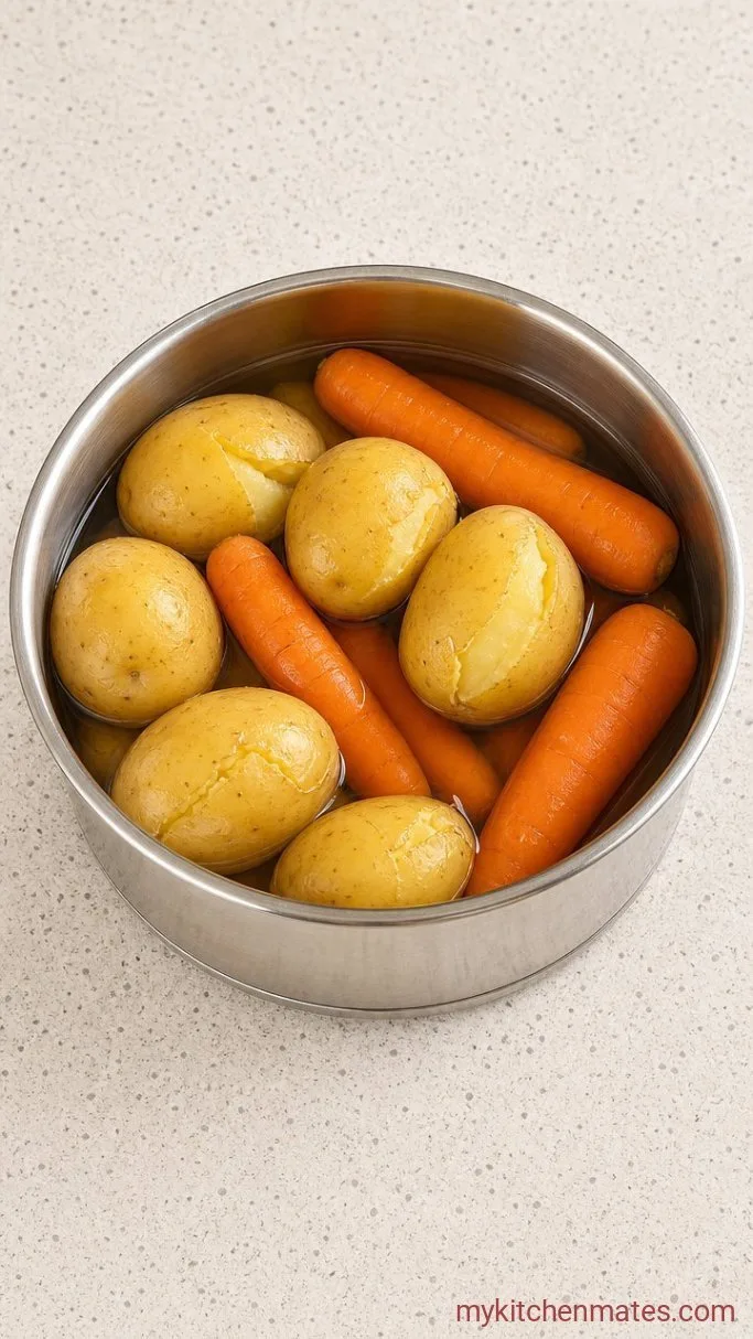 Step 1: Simmer the Potatoes and Carrots