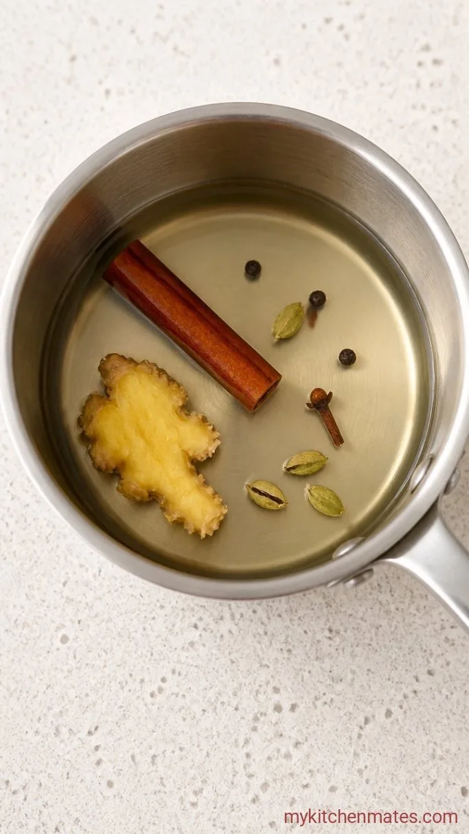 Masala Chai Tea Step 1: Simmer the Spices