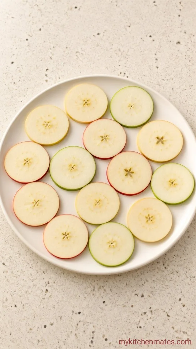 2-Ingredient Air Fryer Apple Chips Step 1: Slice the Apples