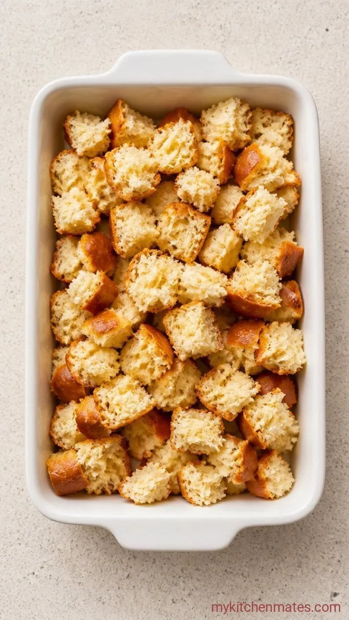 Step 1: Slice the Bread and Fill the Dish