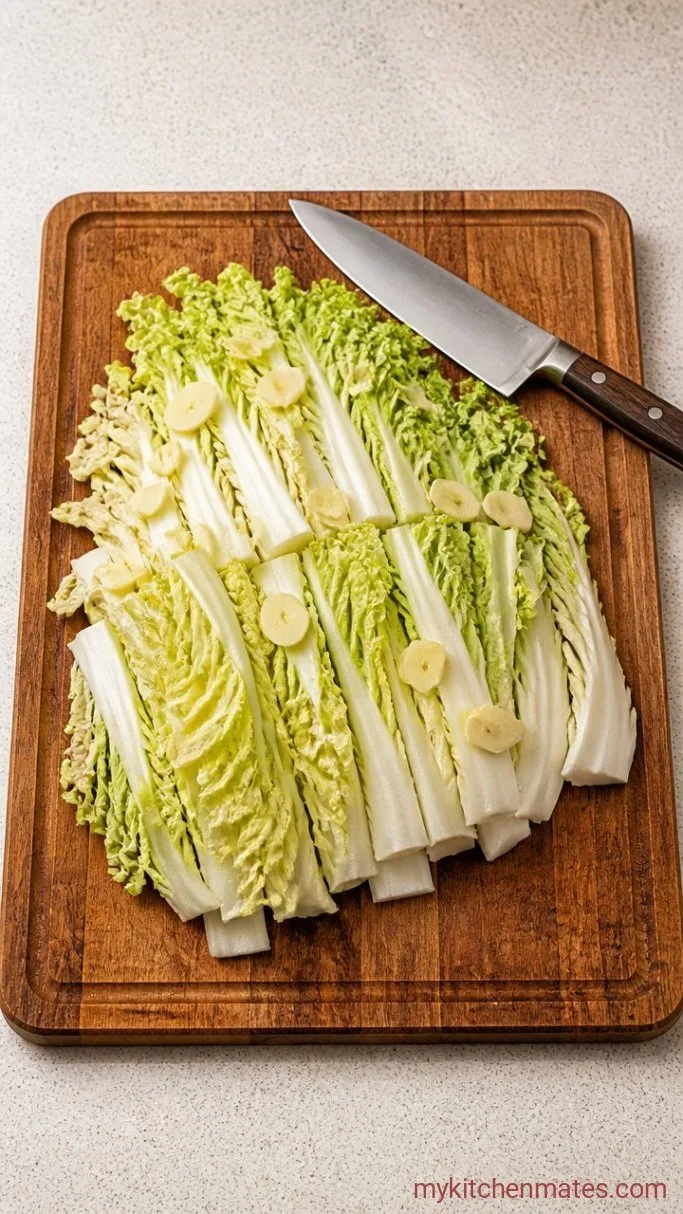 Step 1: Slice the Cabbage and Garlic