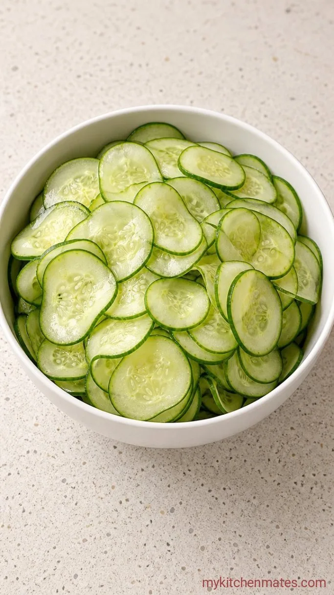 10-Minute Smoked Salmon Cucumber Salad Step 1: Slice the Cucumbers