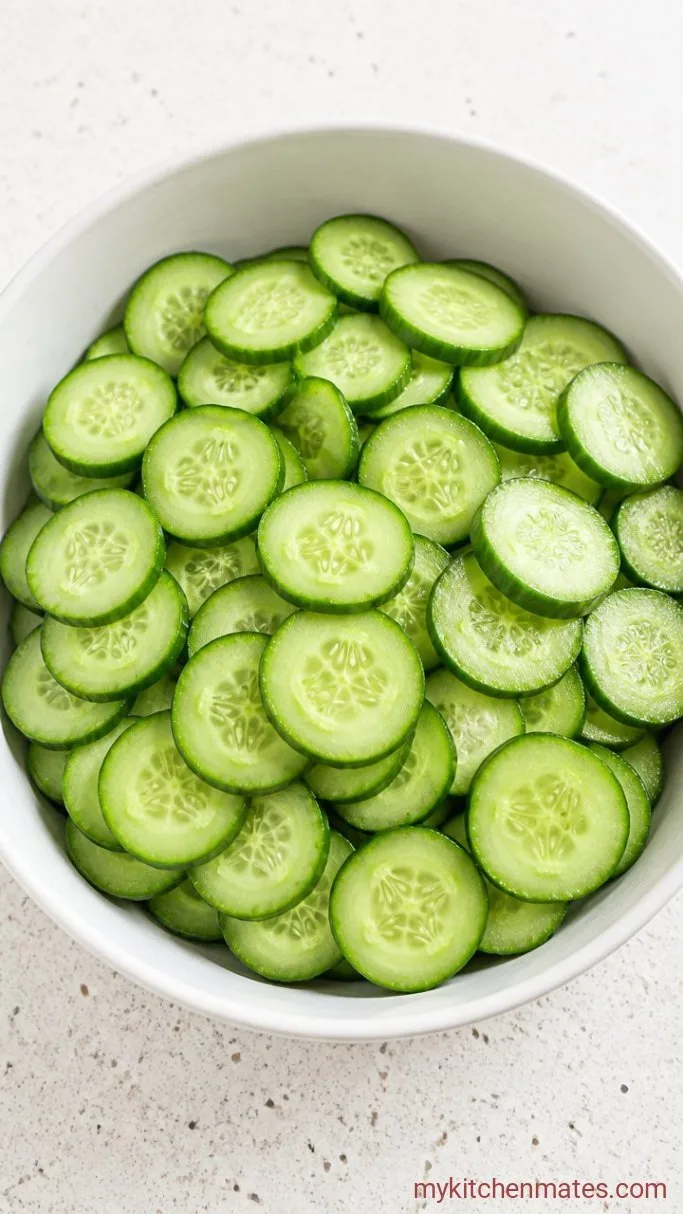 Quick 5-Minute Cucumber Vinegar Salad Step 1: Slice the Cucumbers